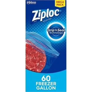Ziploc Food Storage Bags 60 Count Pack Flexible Freezer Bag 15.7"W x 12.02"H